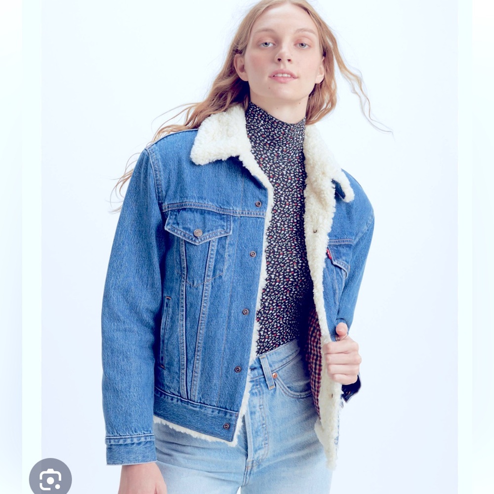 NWOT Levi’s Ex-Boyfriend Wool Lined Trucker Jacket L